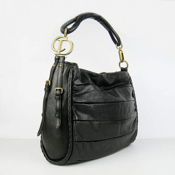 Christian Dior 1883 Lambskin Shoulder Bag-Black